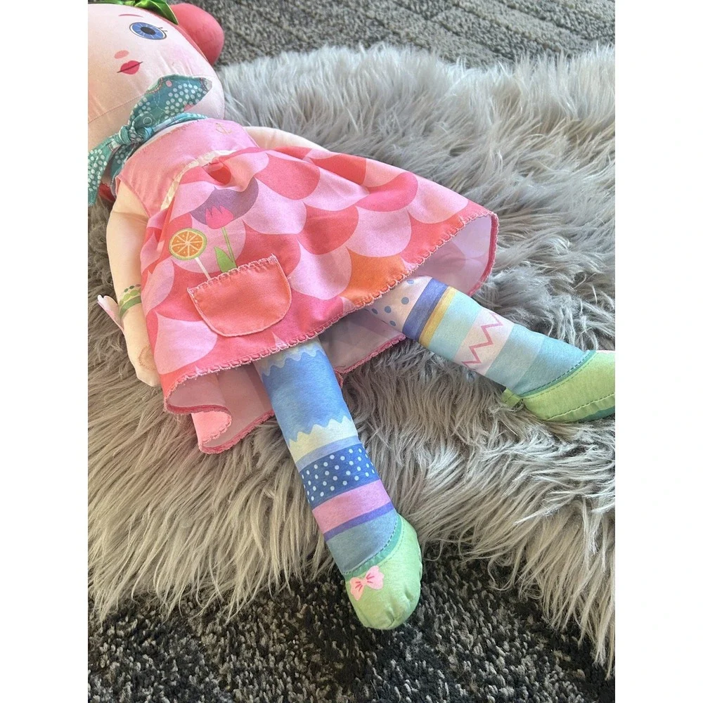 Zapf‎ Creations Mooshka Doll Plush Stuffed Toy Pink Green Bow Flowers Anchor